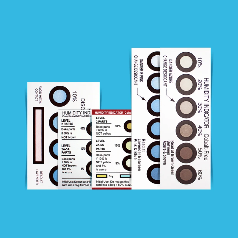 3 Dots Moisture Sensitive Cobalt Free Hic Humidity Indicator Card Yellow to  Azure - China Chemical, Hic