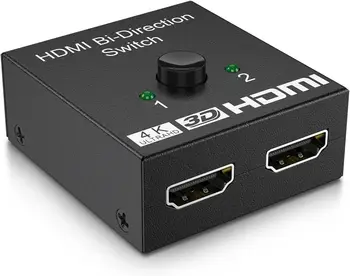 SY Bi-Directional HDMI Switch, HDMI 1.4 Switcher 2 in 1 Out, HDMI Splitter 2 in 1 Out, Supports 4K 3D 1080P