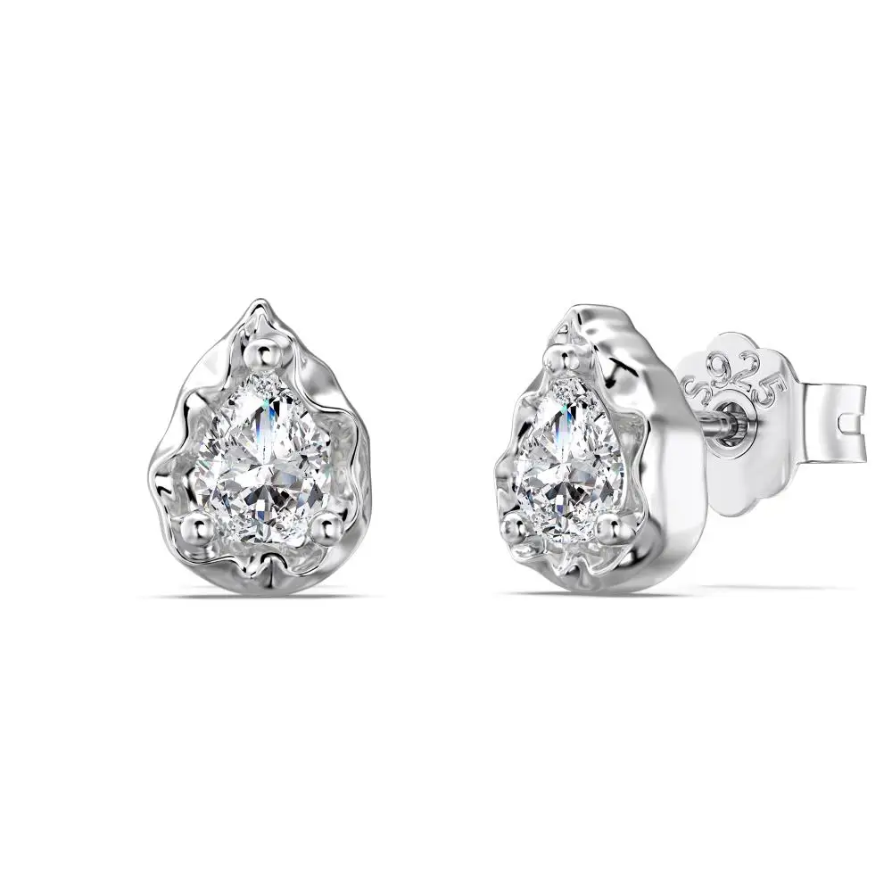 KAKODIY Stock Luxury Jewelry Stud Earrings Sterling Silver 925 Sterling Silver 5A Cubic Zirconia Drop Stud Earrings detail 3