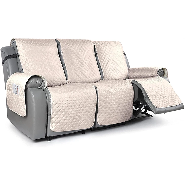 Easy-going Reversible Couch Cover Elastic Straps Split Sofa Cover