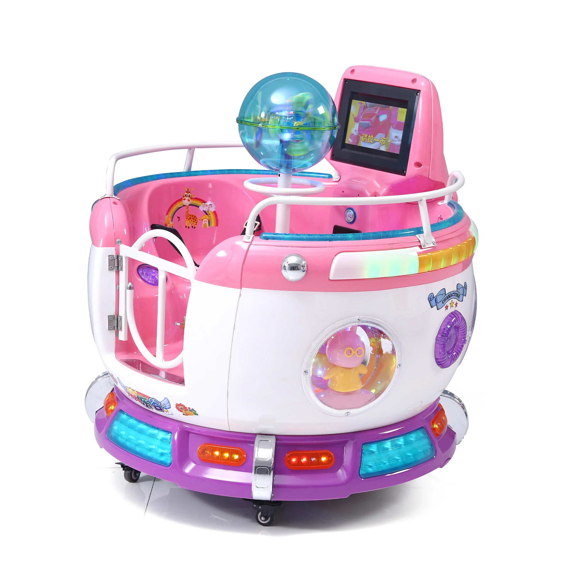 Shopping Mall Arcade Swaying Car Machine Indoor Amusement Park Games Equipment Coin Operated Swing Machine Kiddie Ride 2 Player