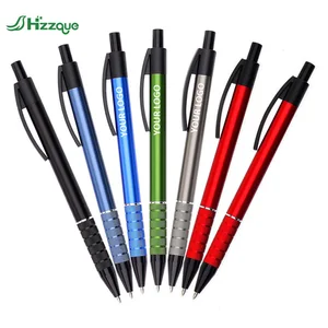Hzzque Hot Sale Customized Logo 0.5mm Black Ink Gel Pen UV Printing Click Metal Senior Novelty Design for Business Promotional