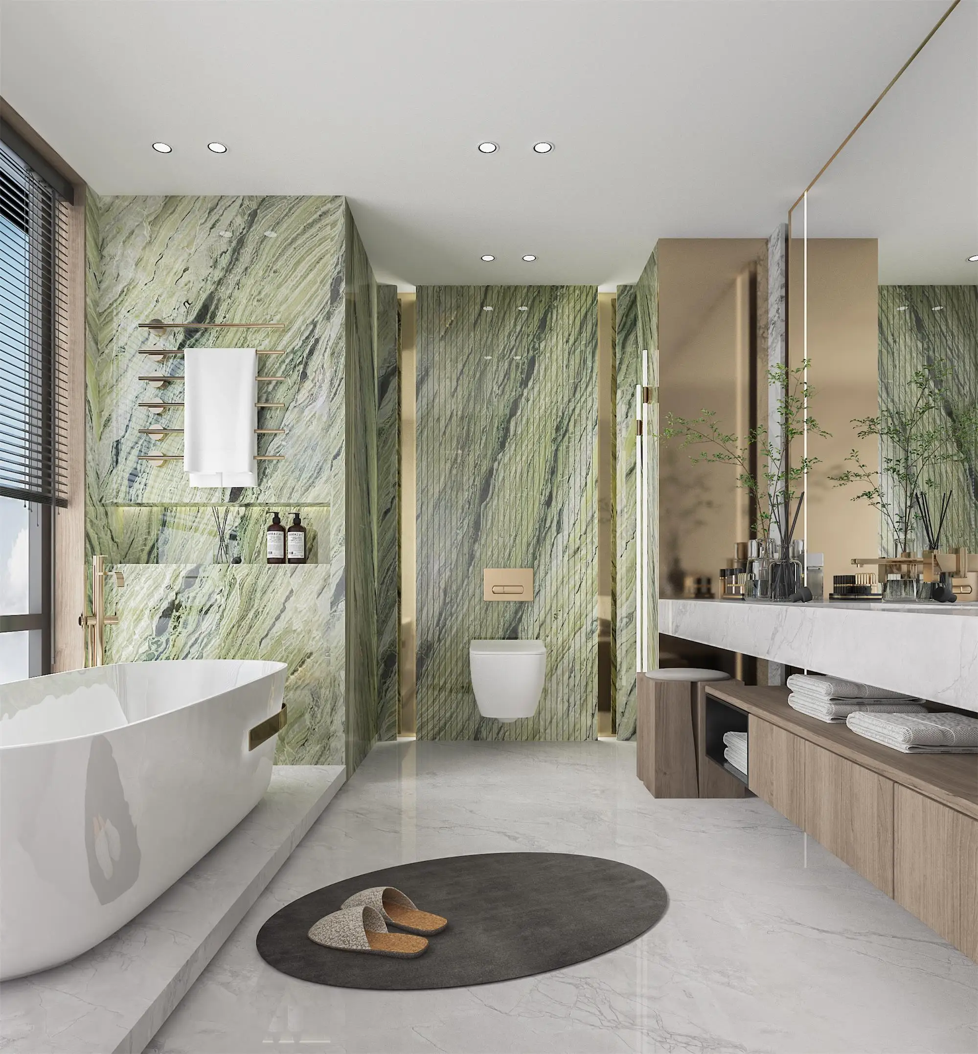 Green Marble for Toilet Wall Cladding Interior Decoration Elevator Lobby Wholesale Price