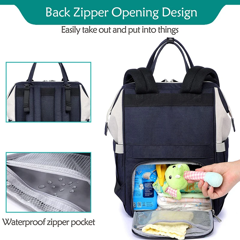 Custom Baby Nappy Changing Bags Waterproof Travel Backpack with Changing Mat Mother Baby Waterproof Diaper Bag Backpack