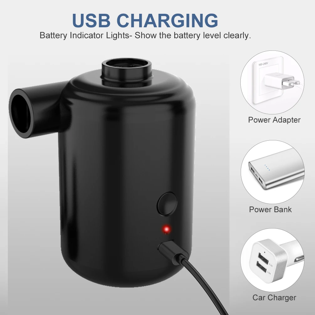 Max Pump Plus Mini Portable Mattress Vacuum Storage Bag Inflate Deflate Electric Air Pump 3600mah Lithium Battery