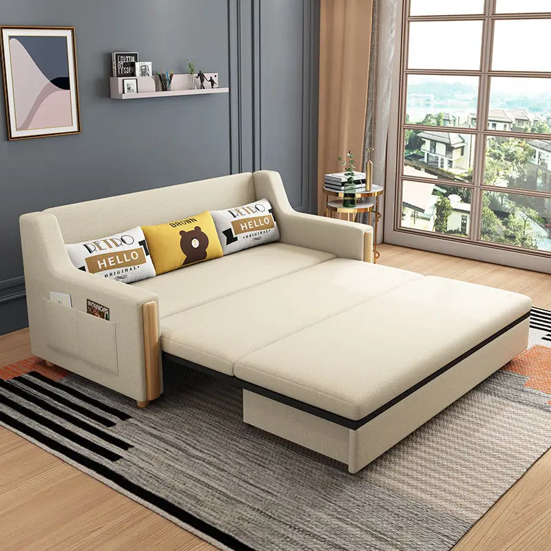 Sofa Bed Dual-purpose Multifunctional Foldable Double Small Apartment Living Room Push-pull Sitting and Lying Telescopic Chair