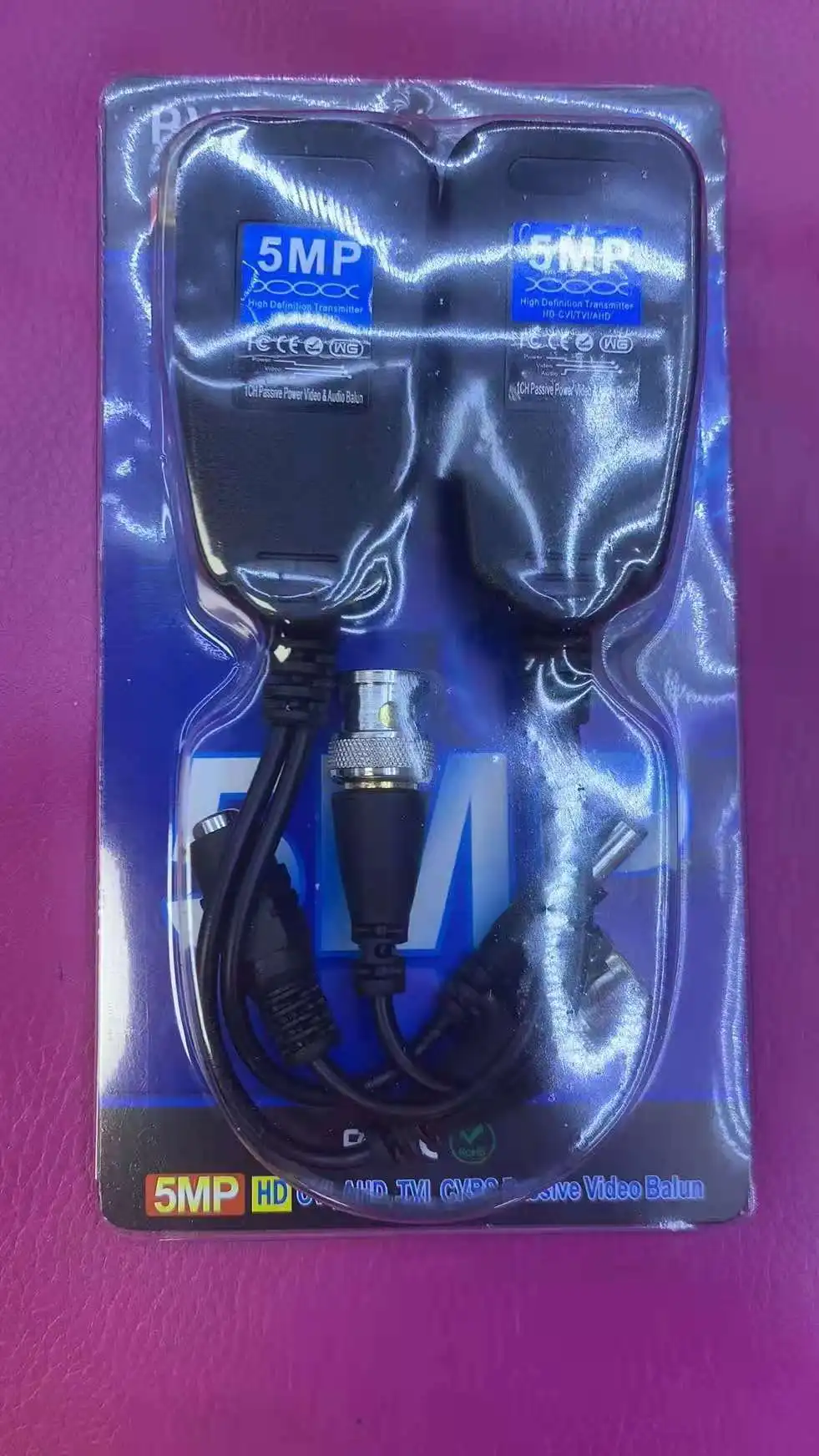 1CH Passive Twisted Pair Transmission UTP Video Balun for CCTV AHD TVI CVI Camera From Original CCTV Cameras Accessories Factory