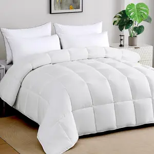300GSM White Eco Friendly 100% Cotton Quilted Four Seasons Comforter Polyester Filling Duvet Insert Factory Wholesale