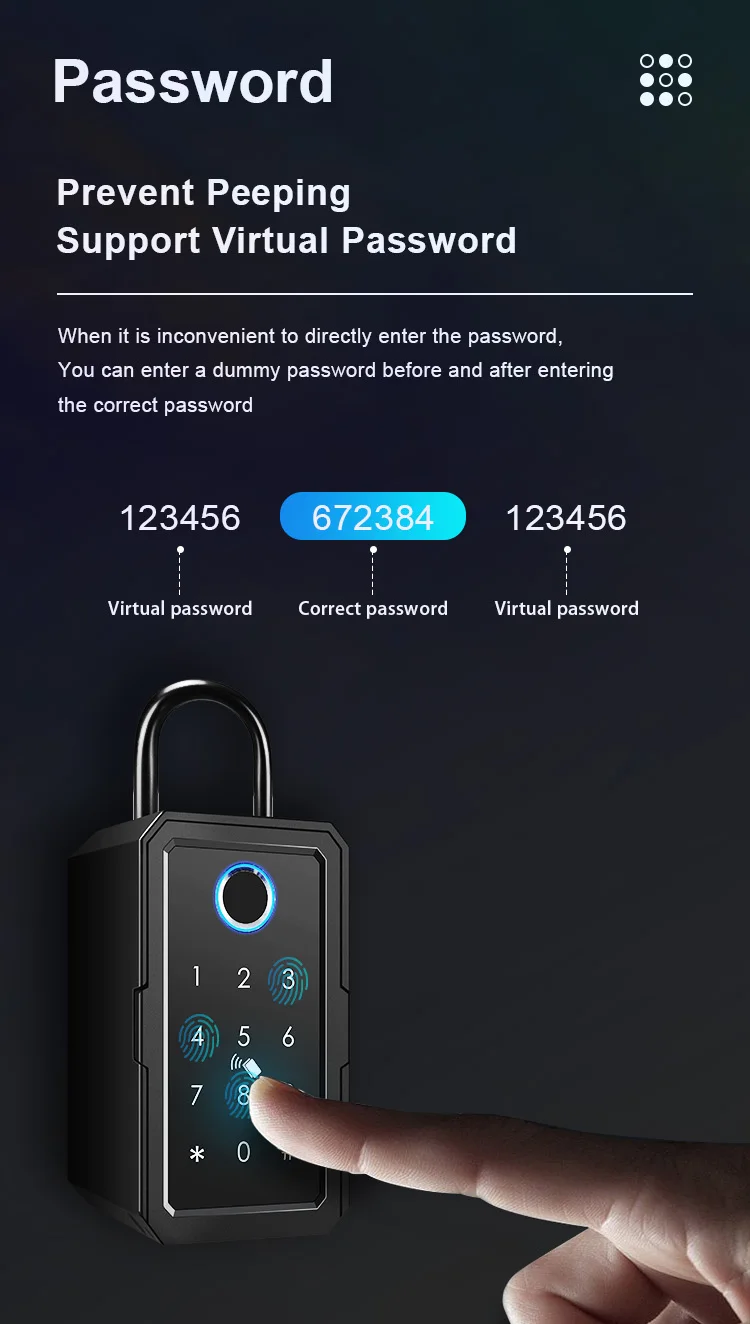 Outdoor Wall Mount Smart Key Safe Box Storage Combination Digital Key