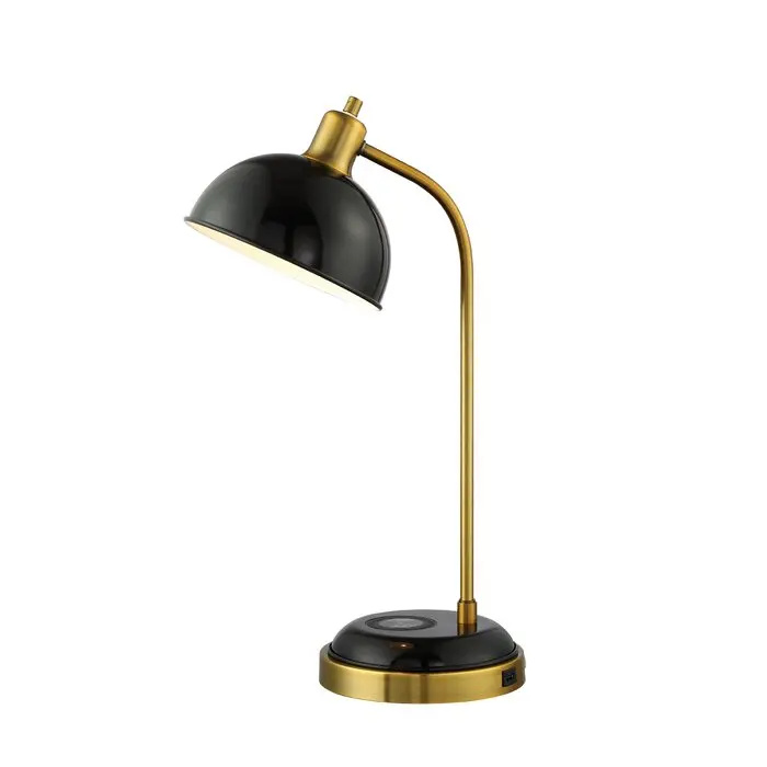 Brass Round Shape Desk Lamp ( Black & Gold)