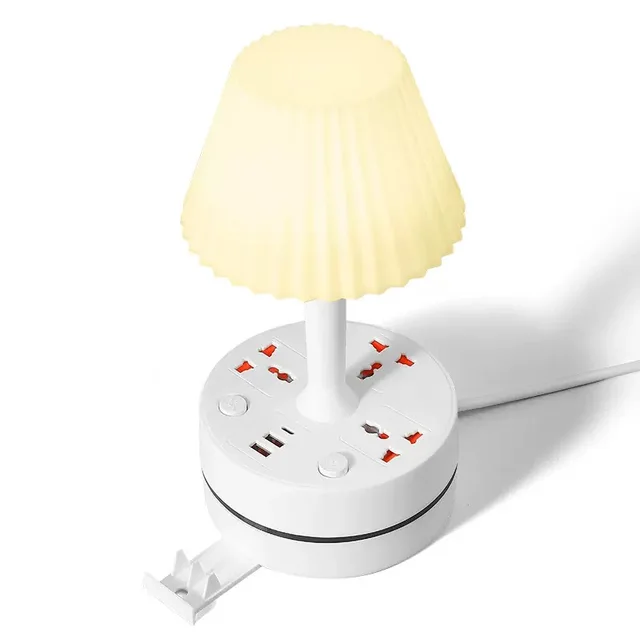 Universal International Conversion Socket Light 3cct With Portable Phone Holder Multi-functional Table Lamp