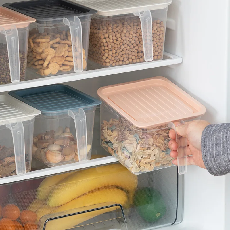 Storage Box w//Lid Kitchen Fridge Food Storage Container Cupboard Organizer Bin