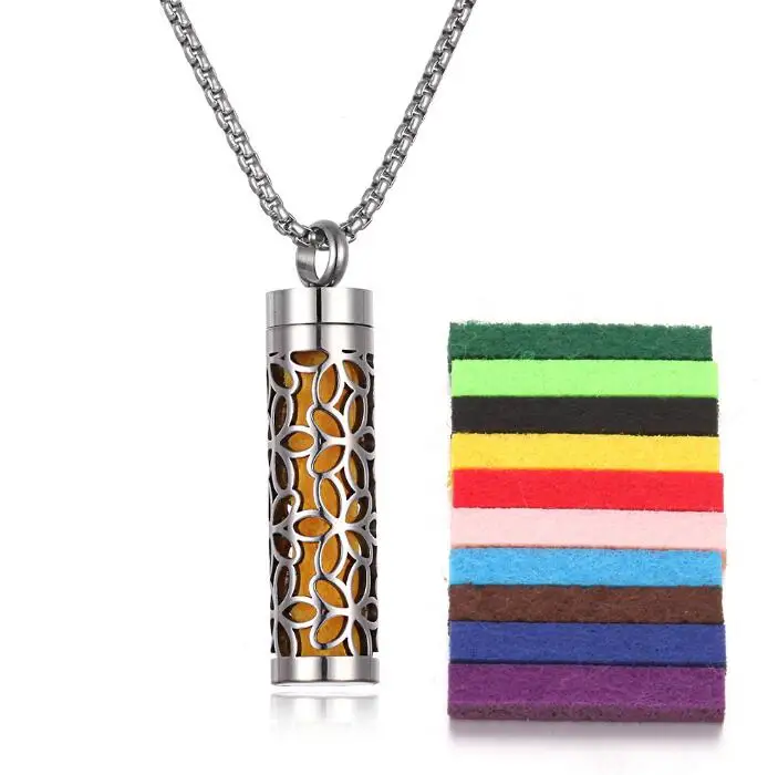 Wholesale Aromatherapy Jewelry Necklace Essential Oil Diffuser Necklace Stainless Steel Open Locket Aroma Scent Perfume Necklace