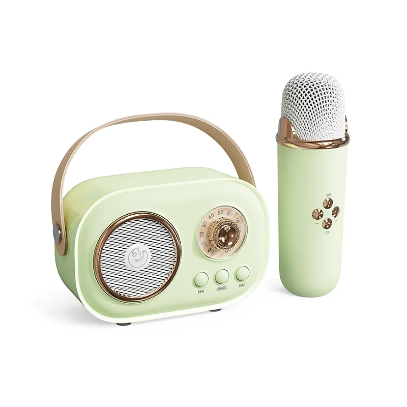 Fashion Mini Portable Retro bluetooth Speaker Custom Karaoke Wireless Speaker with Mic and bluetooth