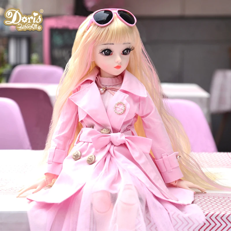 Кукла DORISDOLL со сменными термостойкими длинными прямыми вьющимися волосами, парики для шарнирной куклы 1/3, 60 см, кукла с прямыми вьющимися волосами, оптовая продажа