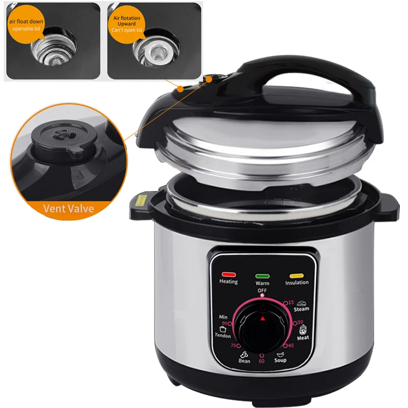 5L  Home Kitchen Appliance Multi Cooker Safety Protection System Stainless Steel Inner Pot Electric Pressure Cooker