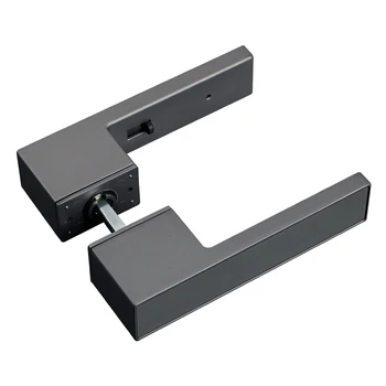 Modern Matte Black Zinc Alloy Solid Lever Safety Door Lock Waterproof for Home Bedroom External Door Locks
