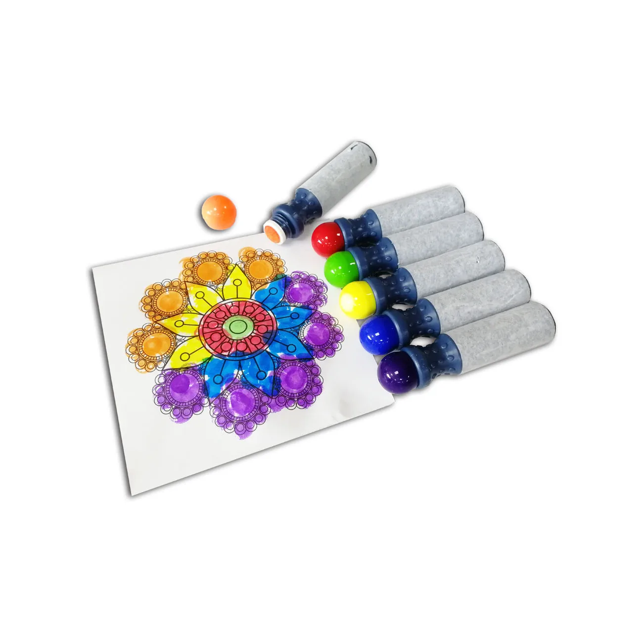 Многоцветные моющиеся точечные маркеры для