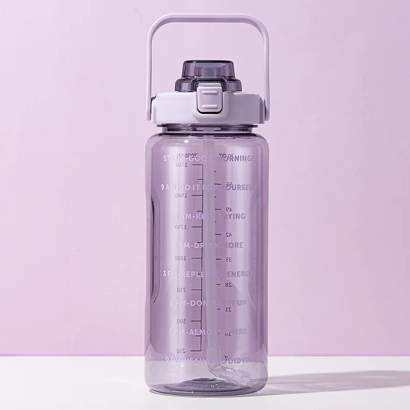 Plastic Capacity: 2000 mL 3 IN 1 MOTIVATIONAL WATER BOTTLE