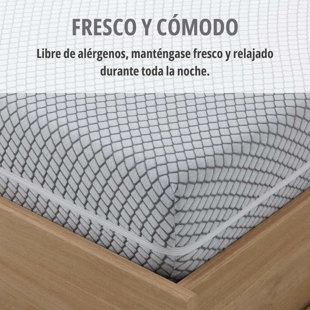 Washable Grey Grid Mattress Cover Mattress Encasement with Zipper manufacture