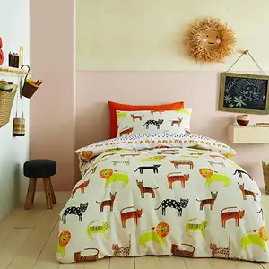 Hot Sale Air-permeable Soft Pineapple Elephant Kids Animals Cotton Single Sheet 100% Cotton Bedding Set