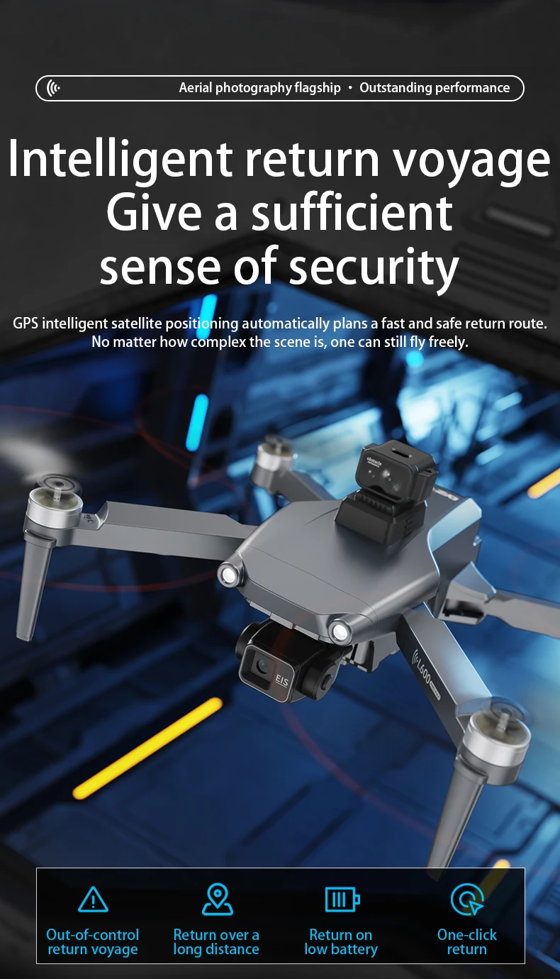 LYZRC L600-1 Pro Max Brushless Drones 3km Professional Long Distance With Obstacle Avoidance Quadcopter 4K HD Camera