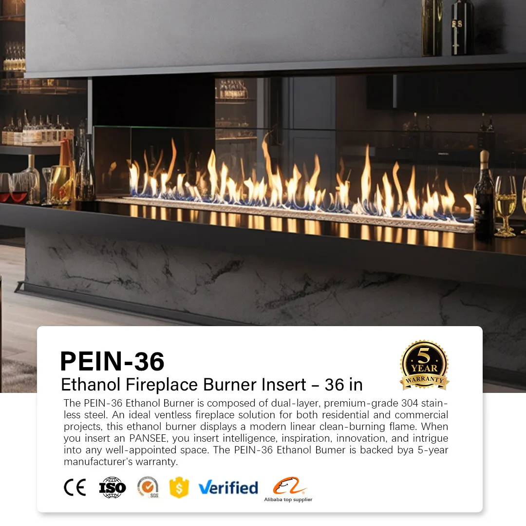 Modern Linear Design Steel Metal Ethanol Fireplace Smart Embedded ...