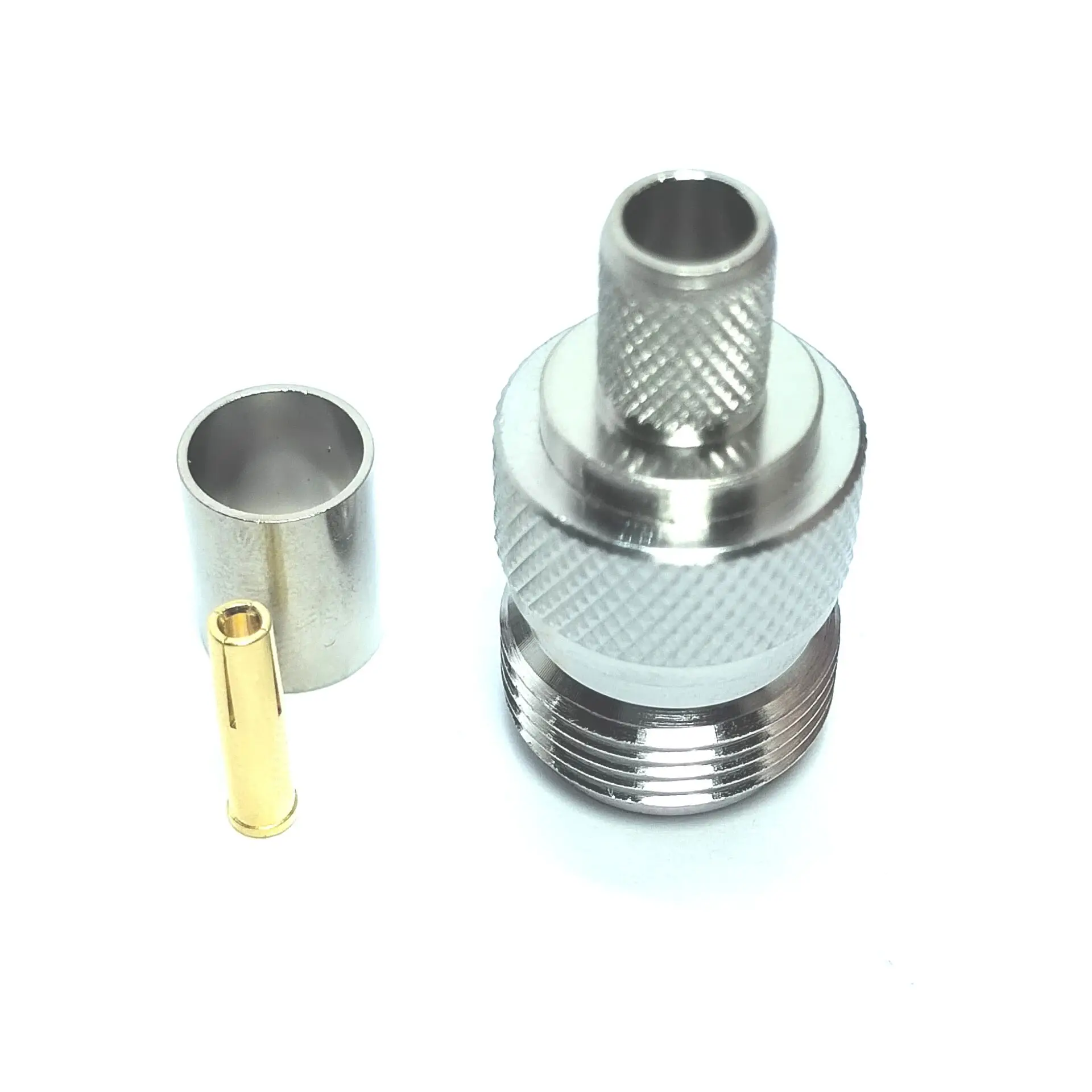 Factory Supply 50ohm N Female Jack Hembra Crimp Rg6 Straight Rf Coaxial Connectors Converter Connecteur Rohs in Stock