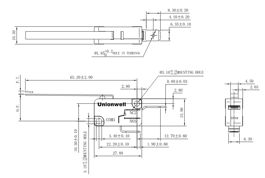 Honeywell 25t125 Kw7 V15 Series 3pin Miniature Snap Action Microswitch ...