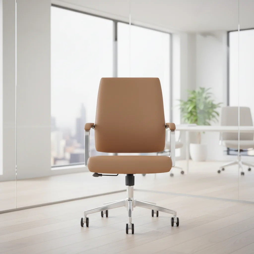 Modern Ergonomic Leather Butterfly Mechanism Adjustable Office Task Chair 2