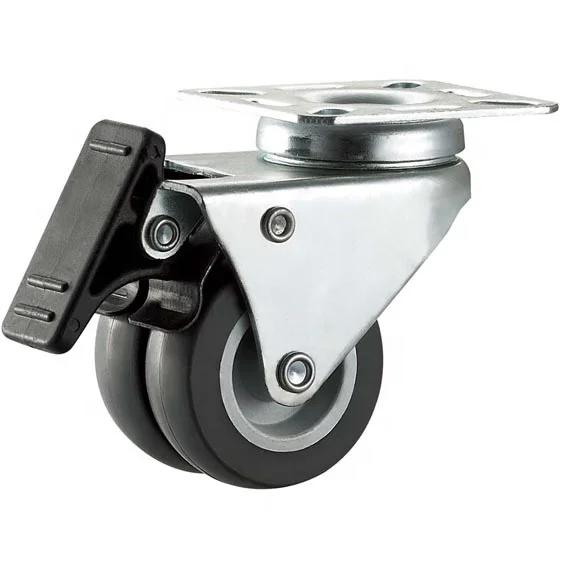 2 Inch 50mm Swivel Locking Dual Caster Wheels For Furniture Movers ...