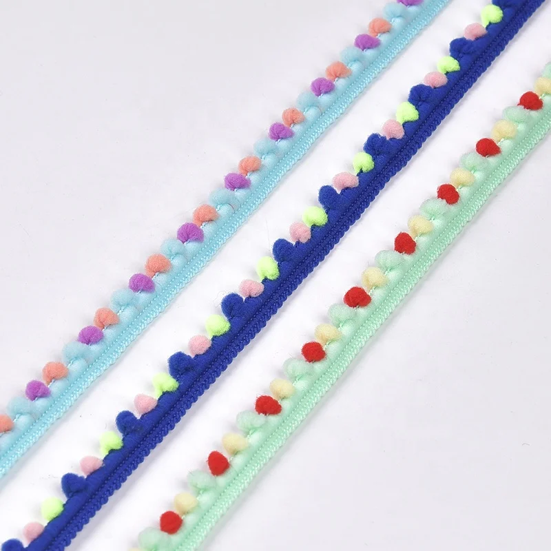 10 Yards colorfuly Tiny Pom Pom Trim with 17mm ball, Mini Pom Trim, Pompom  trim, Tiny ball lace ribbon