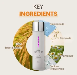 Gentle Hydrating Brightening Rice Extract & Niacinamide Face Toner Sulfate-Free Non-Irritating for Dull & Dry Skin Balance PH