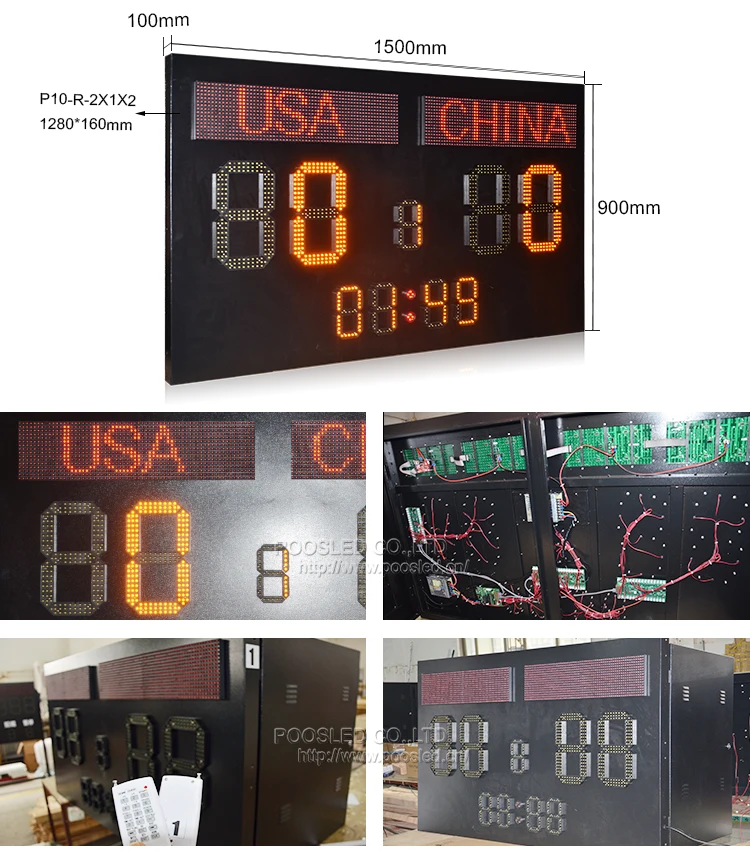 Outdoor Electronic Soccer Scoreboards Custom Made Sport Game Board