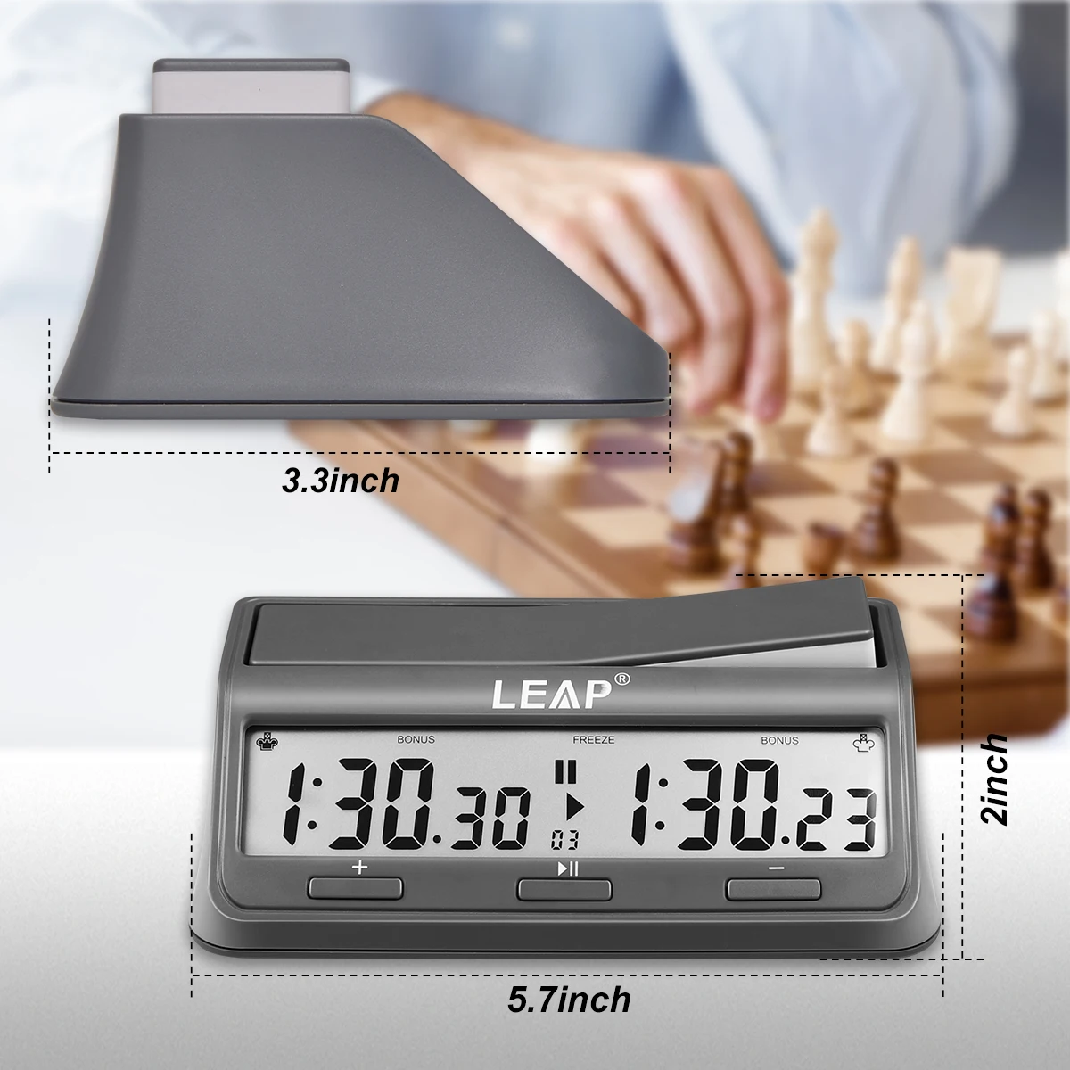 Leap Chess Clock Digital Chess Timer Professional for Board Games Timer with Alarm Function (Official STORE)