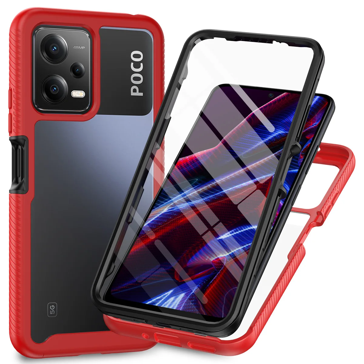 factory wholesale phone case fundas back cover for Redmi 13 Xiaom Poco x6 c65 k70 13R 2 IN 1 Mobile Phone Shell