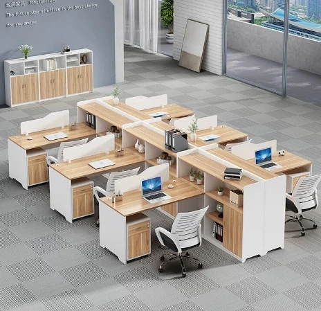 Office desk and chair set modern office furniture workbench staff desk L-shaped desk independent and can be combined at will