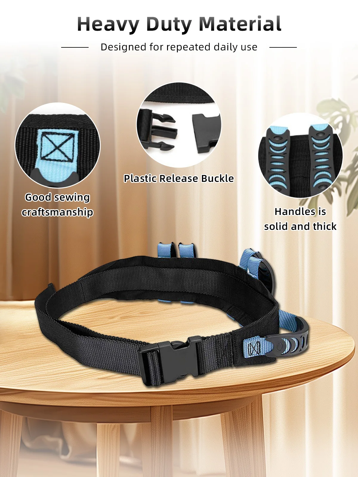 Wholesale Elderly Patient Lift Gait Belt Transfer Handling Fabric Belt - product detail 1