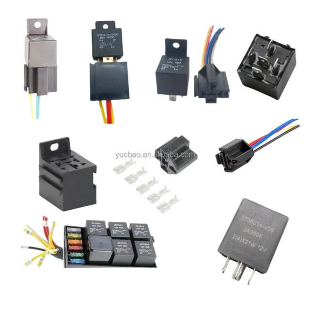 Waterproof Automotive Relay 110V 4pin 5pin 40A PVC Tinned Copper Wire Harness Connectors Black Terminal Custom-made