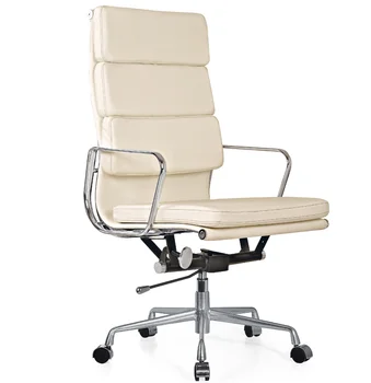 High back Luxury Gas lift Leather Swivel Executive Ergonomic  height adjust Revolving Swivel Office Chair Soft seat