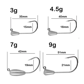 3g/4.5g/7g/9g Lure JIG Soft Worm Hook Lead Hook for Carp Fishing Specialized in Mandarin Fish and Sea Perch 24pcs/Pack – Soft Lure – view 4
