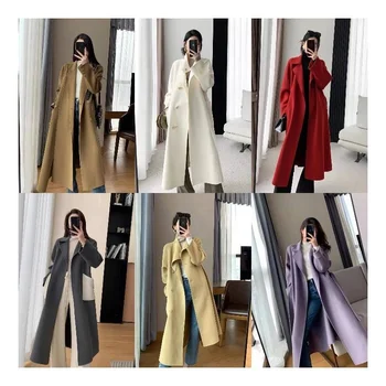 Women's Plus Size Coat Single Breasted Notched Lapel Elegant Long Winter Coats