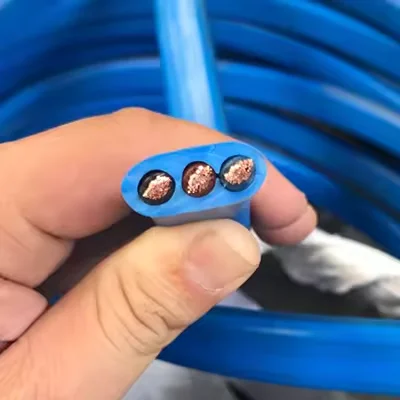 Submersible Cable Pure Copper Pvc Jacket 1.5mm 2.5mm 4mm 6mm Flat Cables For Submersible Pump In Blue Color