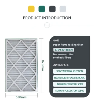 Customize Air Purifier Filter Elements High Efficiency Paper Frame Filter Plate