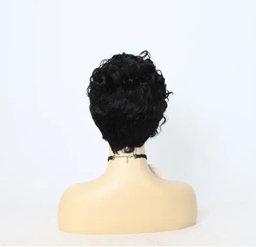 AiShiLi короткие парики вырезанные феями термостойкие синтетические волосы натуральные волнистые черные синтетические волосы парики для чернокожих женщин