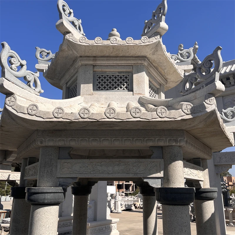product custom high quality modern granite gazebo statue large outdoor garden sculpture with natural design for temple application-4