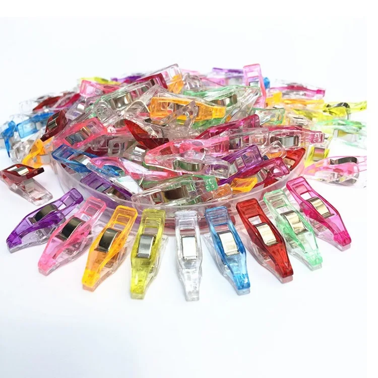 Wholesale Random Color Customized Japanese Quilter Clips Plastic Sewing Clips for DIY Crafts Quilting Supplies