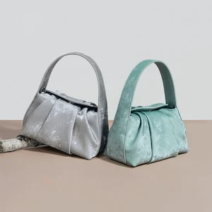 Manufacturer Custom Wholesale Shoulder Crossbody Bag Women Satin Cowhide Genuine Leather Handbags Ladies