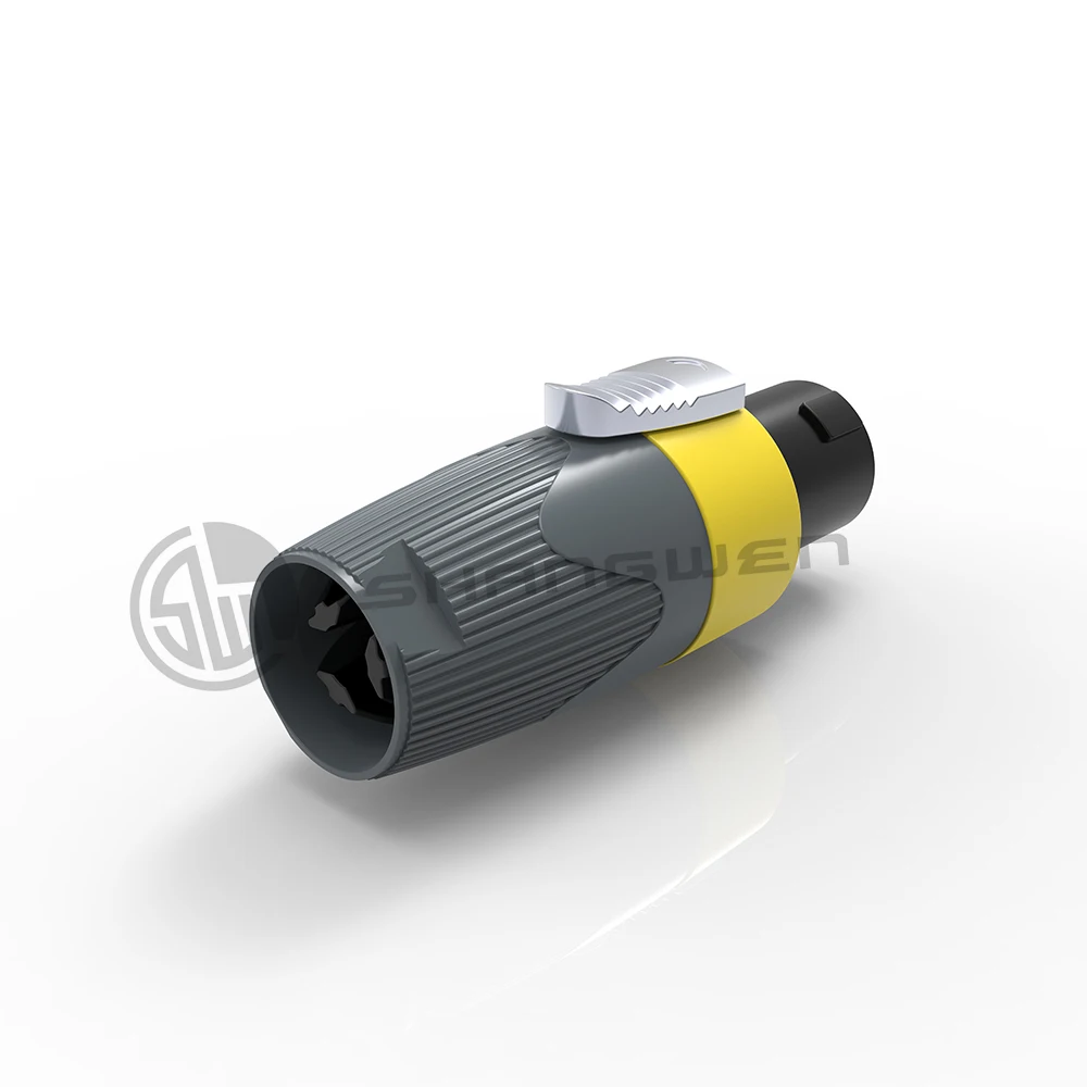 Professional Speaker Powercon Wire Connectors 40a Panel Audio Signal Female Plug 4 Pin 4Pins Loudspeakers Plastic Connector