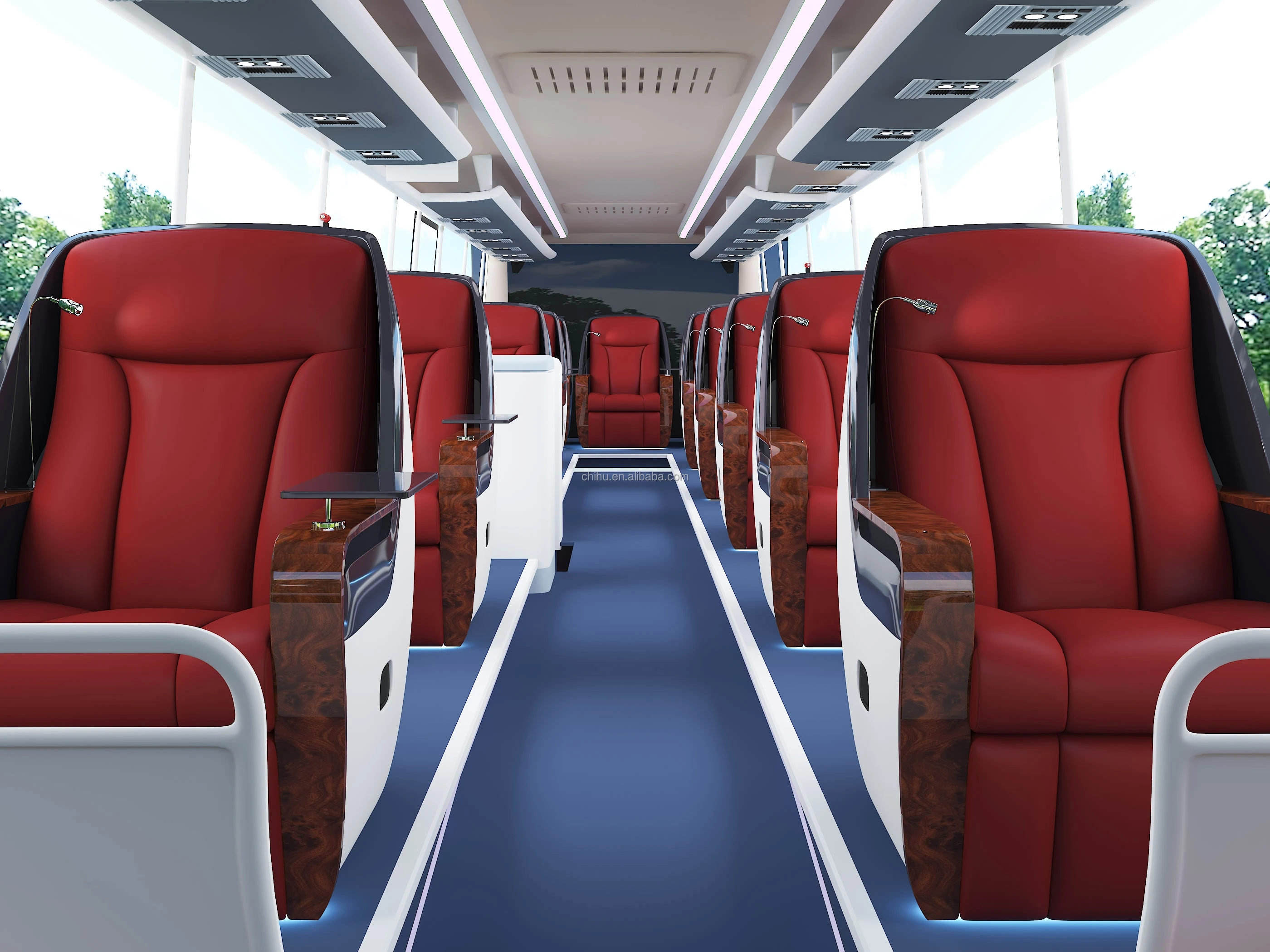 Luxury VIP Bus Chair for Commercial Use – Electric Genuine Leather ...